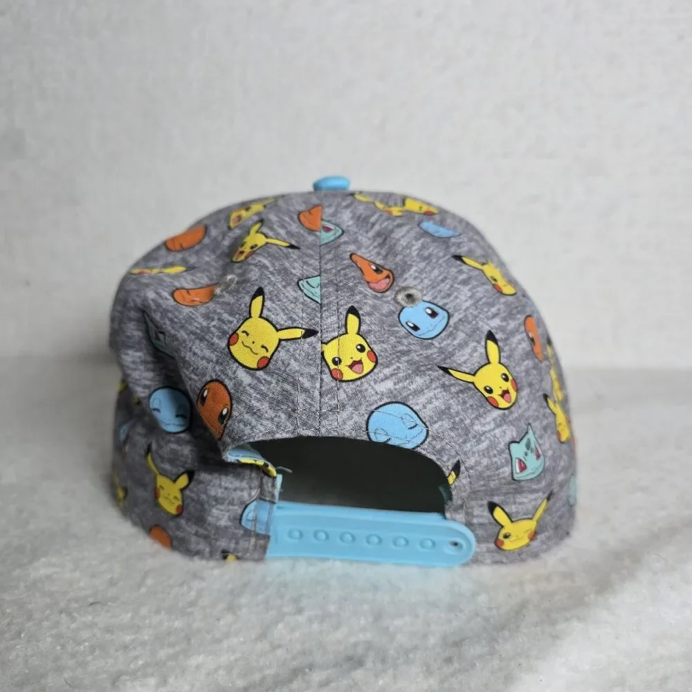 Pokemon All Over Print Snapback Cap Hat Squirtle Pikachu Charmander Bulbasaur